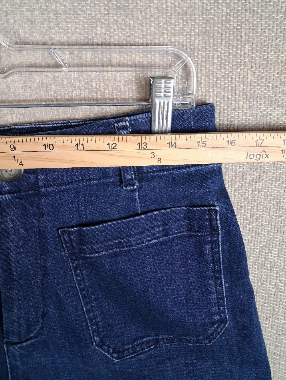 Maeve By Anthropologie The Colette Shorts Size 31 Blue Denim Dark Wash High Rise - Picture 5 of 7